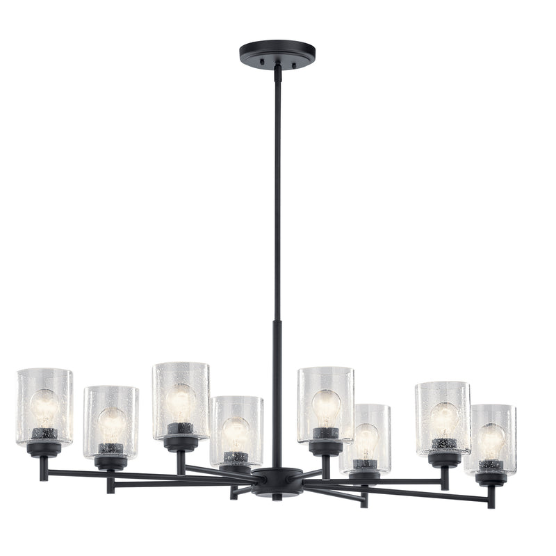 Kichler 44035BK Eight Light Chandelier, Black