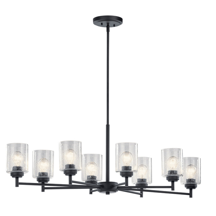 Kichler 44035BK Eight Light Chandelier, Black