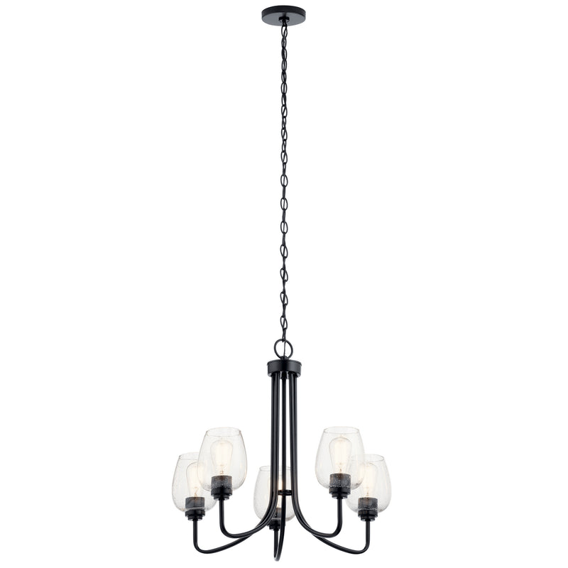 Kichler 44377BKCS Five Light Chandelier, Black