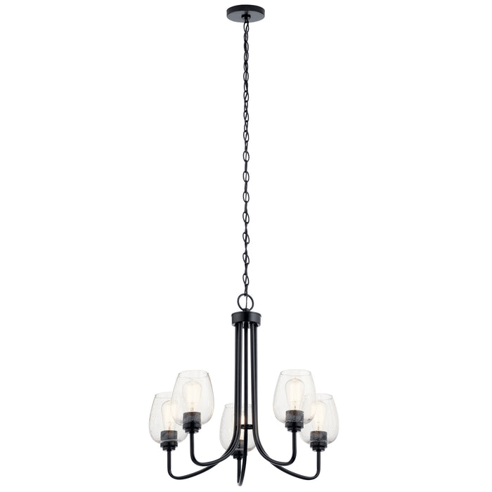Kichler 44377BKCS Five Light Chandelier, Black