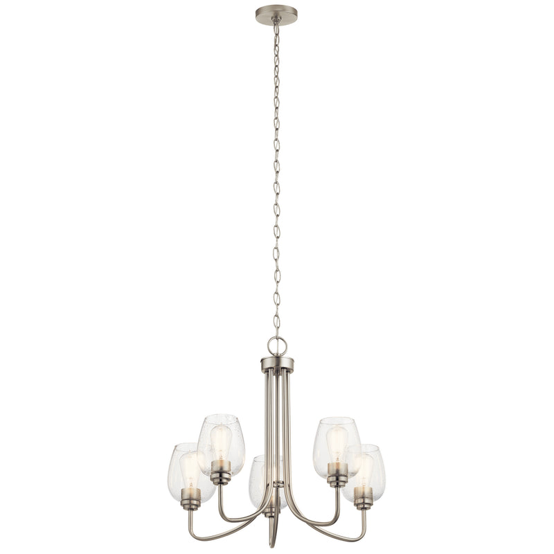 Kichler 44377NICS Five Light Chandelier, Brushed Nickel