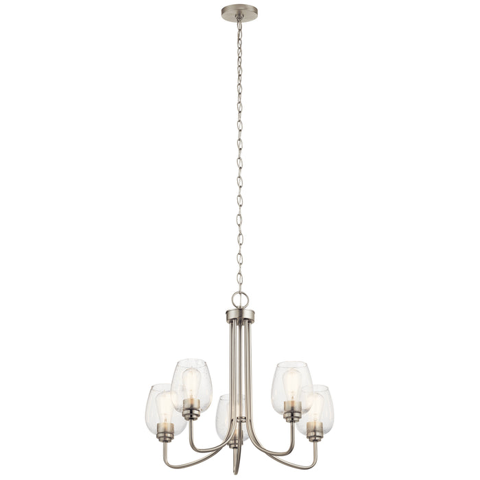 Kichler 44377NICS Five Light Chandelier, Brushed Nickel