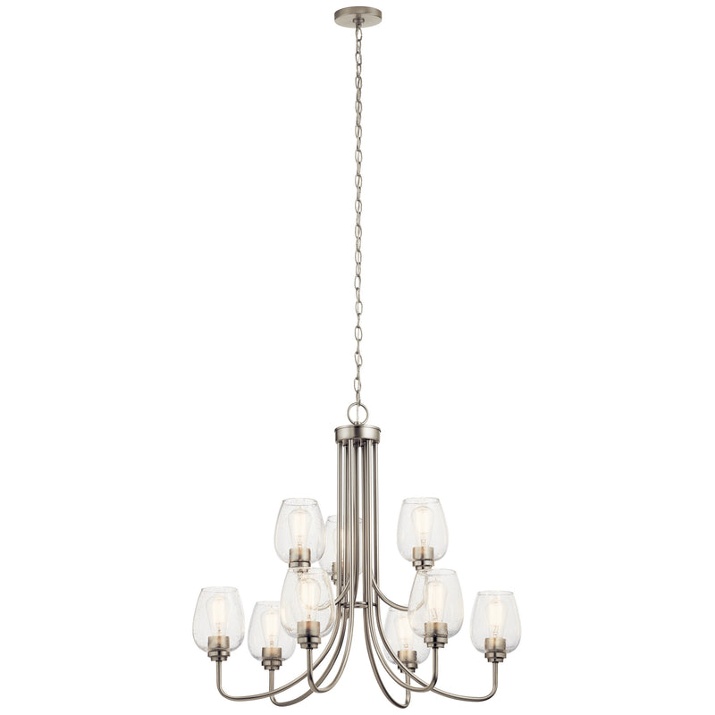 Kichler 44378NICS Nine Light Chandelier, Brushed Nickel