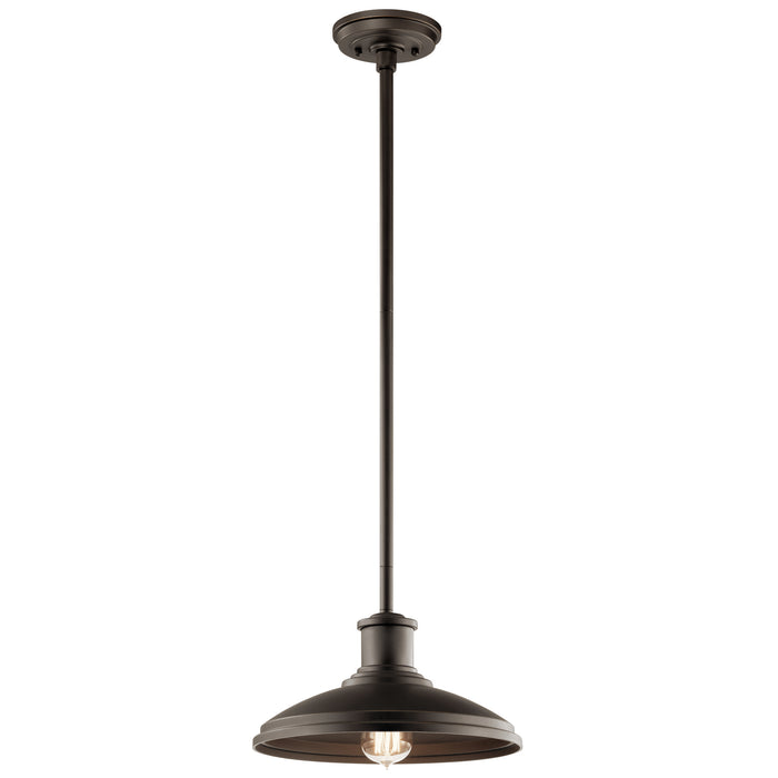 Kichler 49982OZ One Light Outdoor Pendant/Semi Flush, Olde Bronze