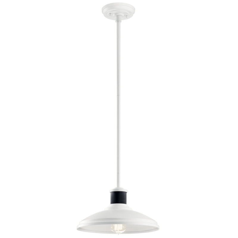 Kichler 49982WH One Light Outdoor Pendant/Semi Flush, White
