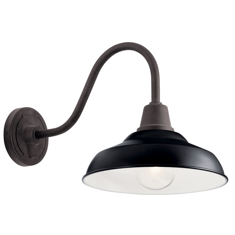 Kichler 49990BK One Light Outdoor Wall Mount, Black