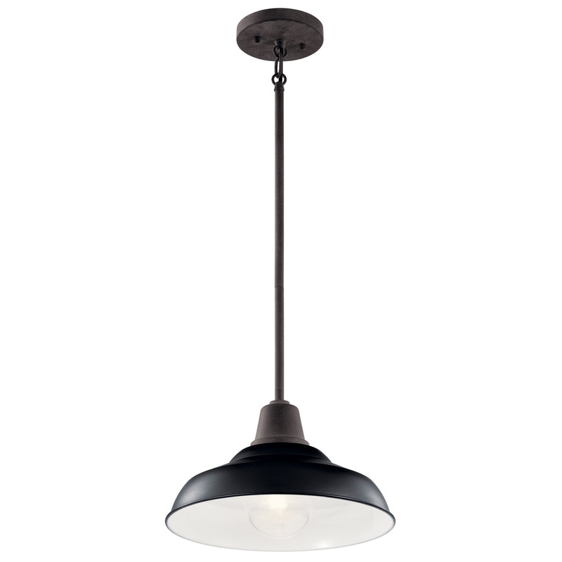 Kichler 49992BK One Light Outdoor Pendant/Semi Flush, Black