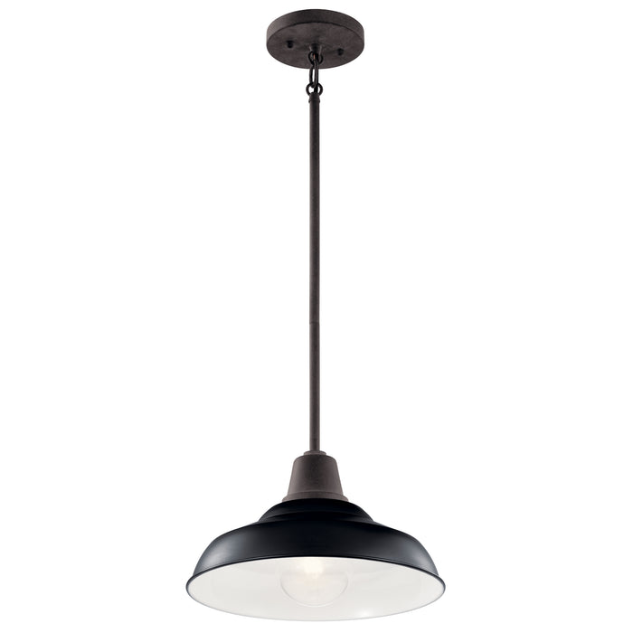 Kichler 49992BK One Light Outdoor Pendant/Semi Flush, Black