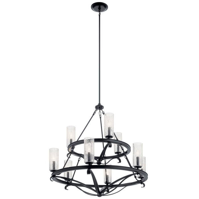 Kichler 52011BK Nine Light Chandelier, Black