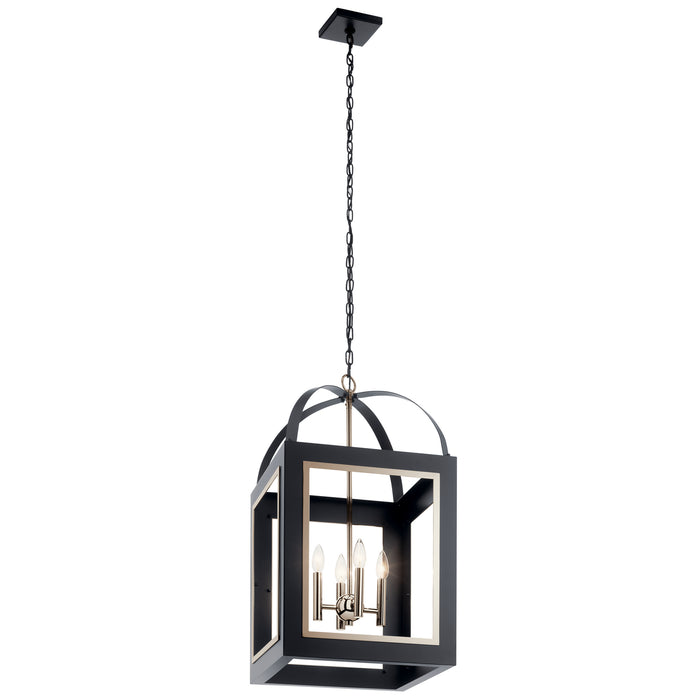 Kichler 52029BK Four Light Foyer Pendant, Black