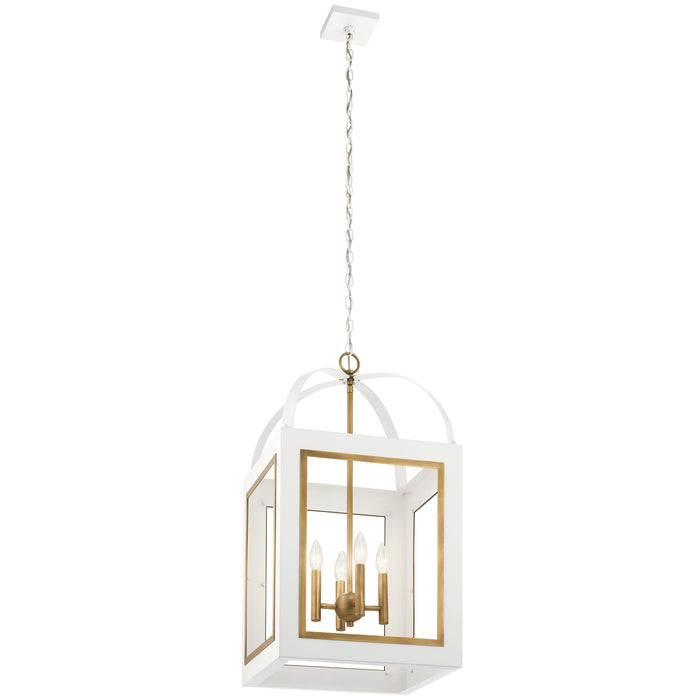 Kichler 52029WHNBR Four Light Foyer Pendant, White