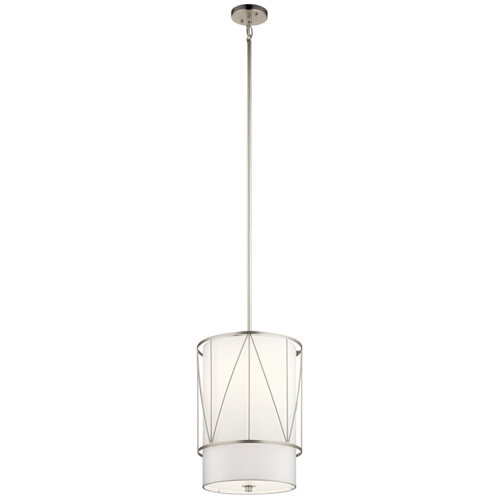 Kichler 52073SN One Light Pendant, Satin Nickel