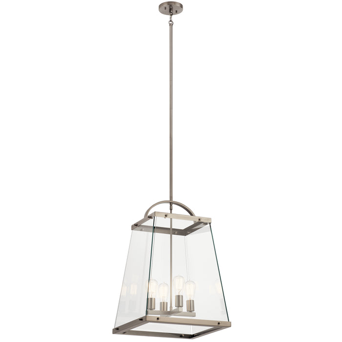 Kichler 52124CLP Four Light Foyer Pendant, Classic Pewter