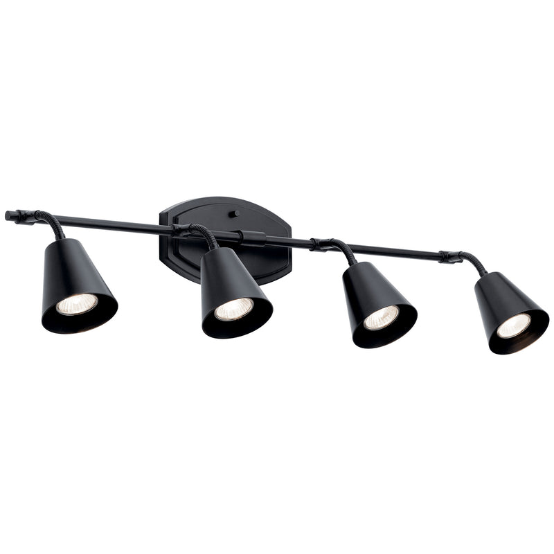 Kichler 52129BK Four Light Rail Light, Black
