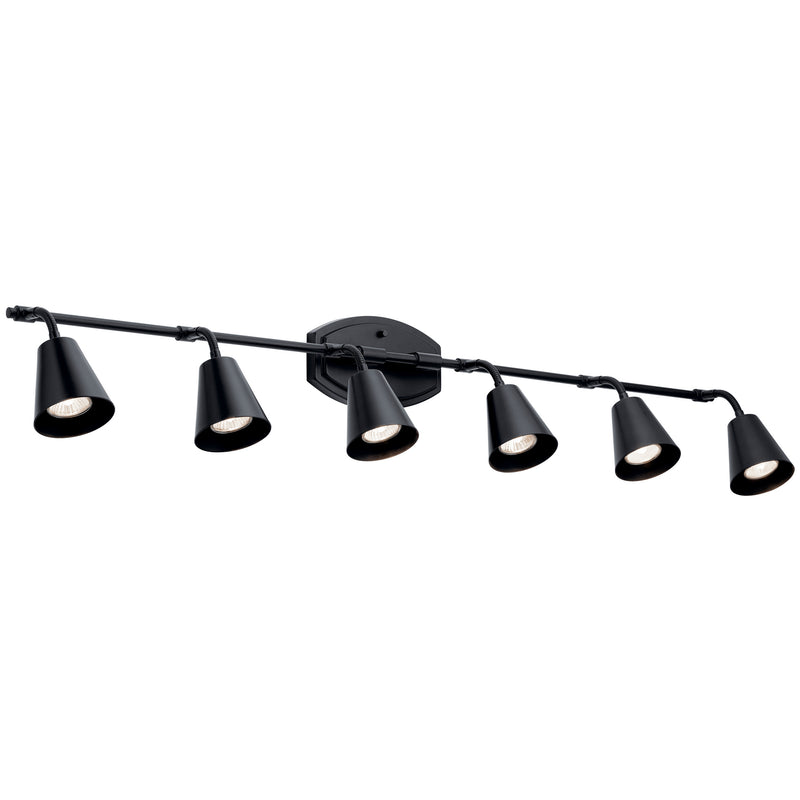 Kichler 52130BK Six Light Rail Light, Black