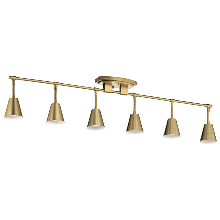 Kichler 52130BNB Six Light Rail Light, Brushed Natural Brass