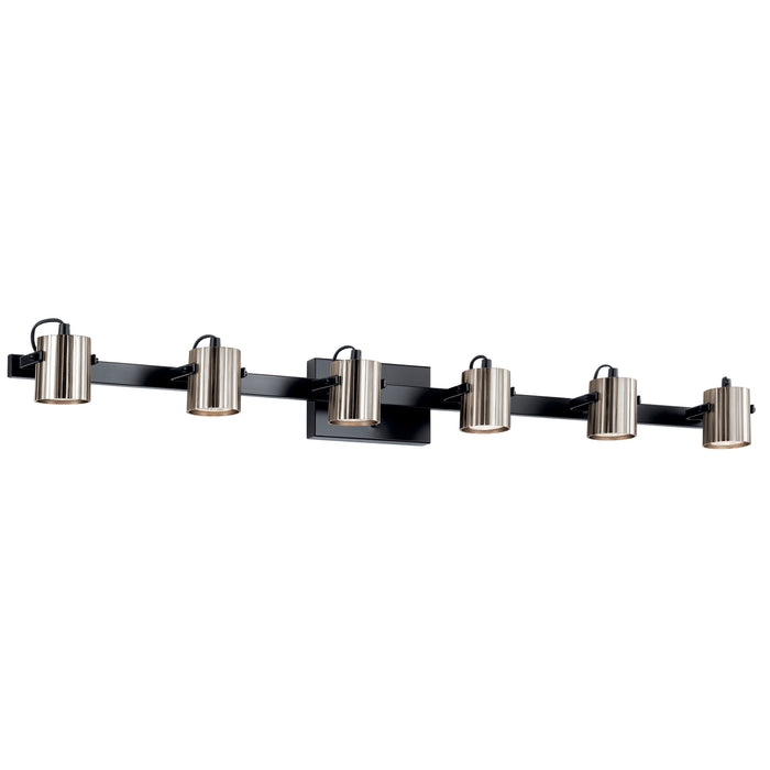 Kichler 52134BK Six Light Rail Light, Black