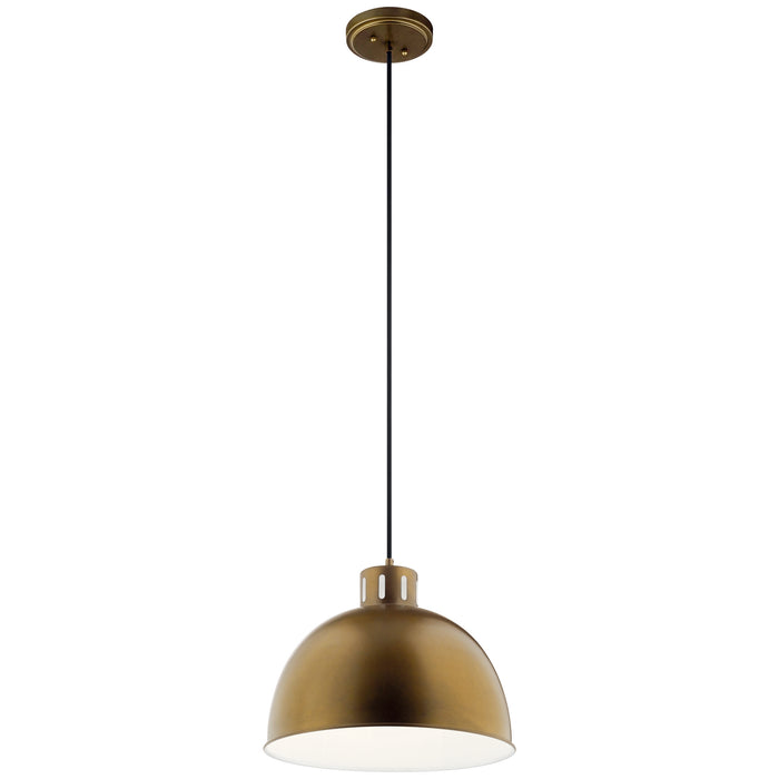 Kichler 52153NBR One Light Pendant, Natural Brass