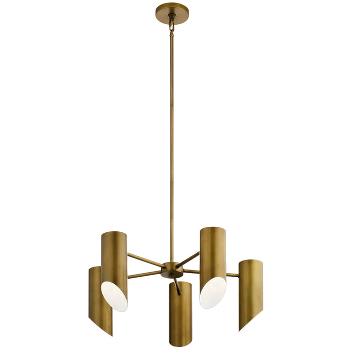 Kichler 52160NBR Five Light Chandelier, Natural Brass
