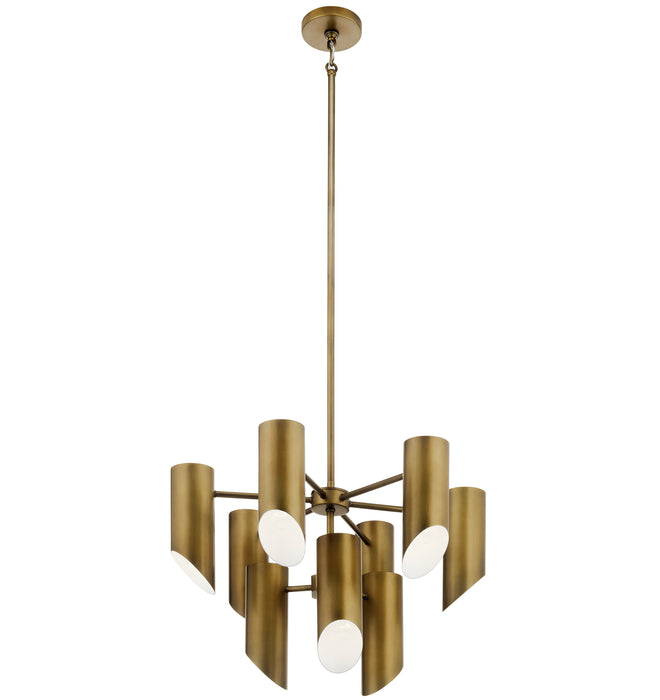 Kichler 52162NBR Nine Light Chandelier, Natural Brass