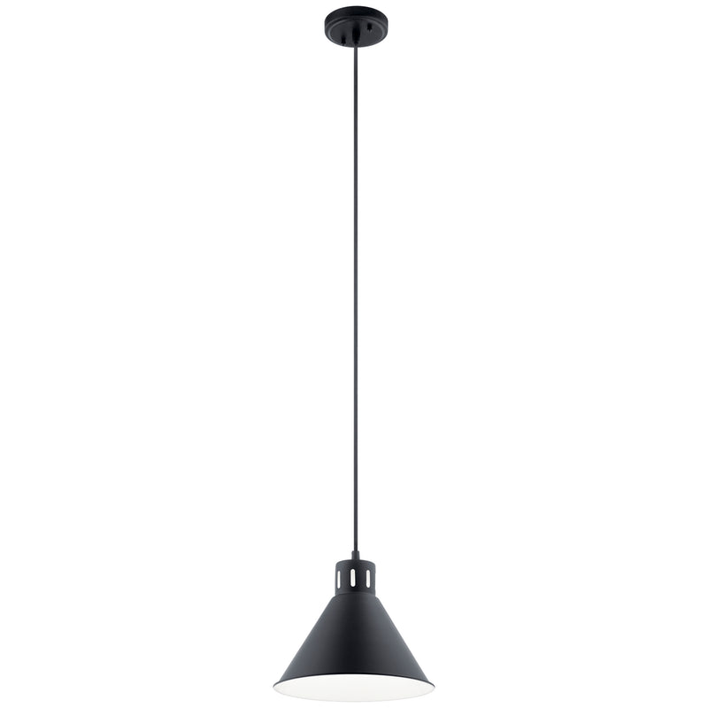 Kichler 52176BK One Light Pendant, Black