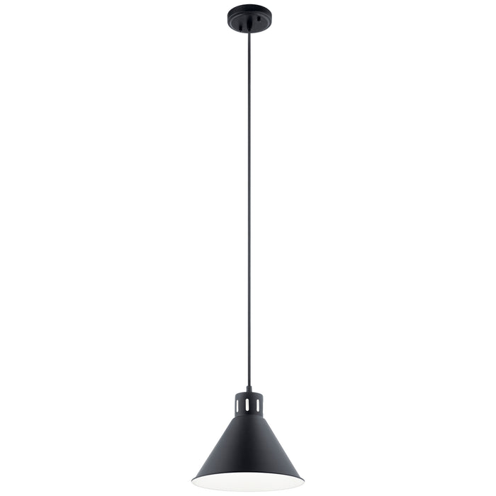 Kichler 52176BK One Light Pendant, Black
