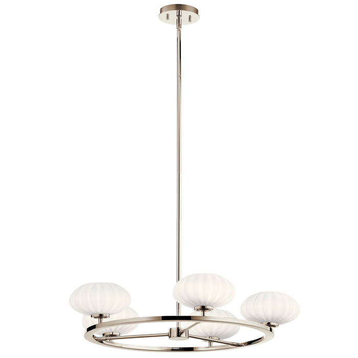 Kichler 52223PN Six Light Chandelier, Polished Nickel
