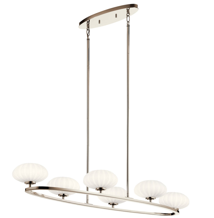 Kichler 52224PN Six Light Chandelier, Polished Nickel