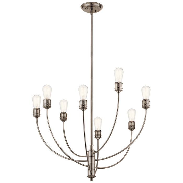 Kichler 52255CLP Eight Light Chandelier, Classic Pewter