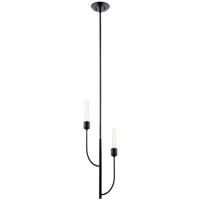 Kichler 52258BK Two Light Pendant, Black