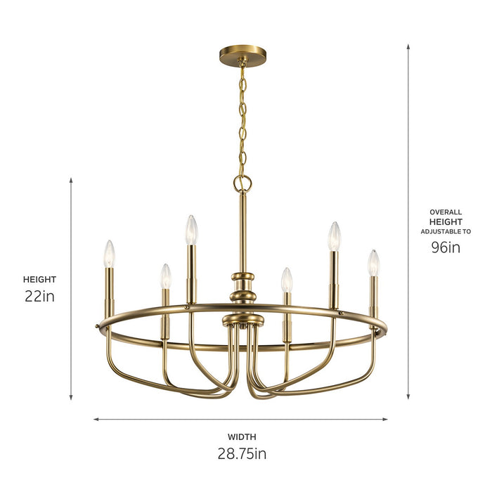 Kichler 52304CLZ Six Light Chandelier, Classic Bronze
