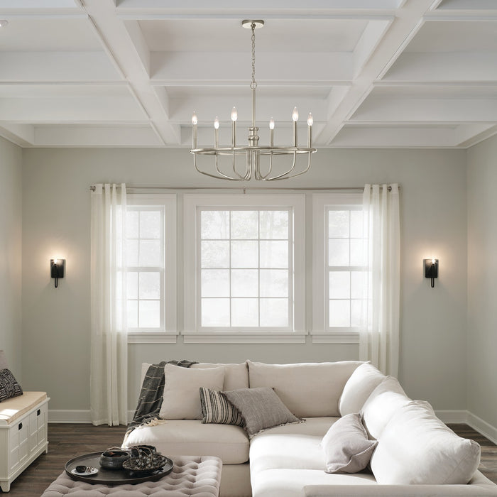 Kichler 52304NI Six Light Chandelier, Brushed Nickel