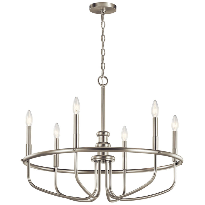 Kichler 52304NI Six Light Chandelier, Brushed Nickel (Open Box - Final Sale)
