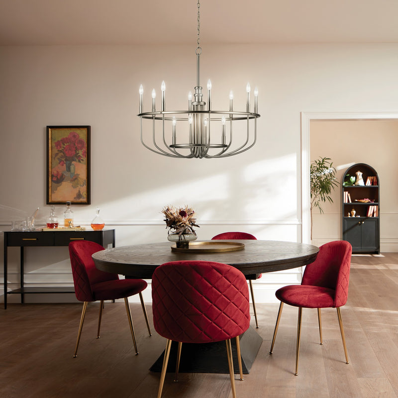 Kichler 52305NI 12 Light Chandelier, Brushed Nickel