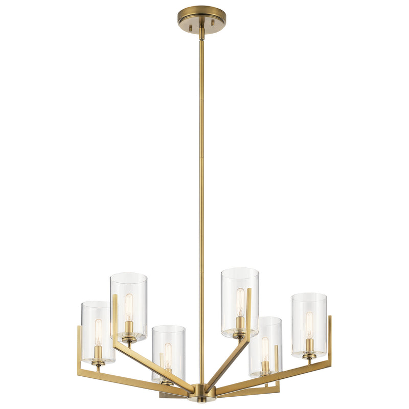 Kichler 52314BNB Six Light Chandelier, Brushed Natural Brass