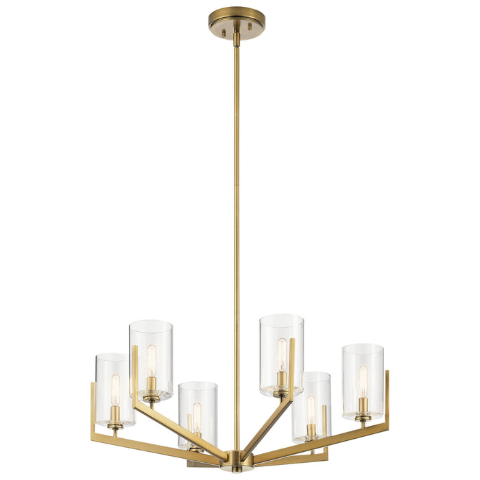 Kichler 52314BNB Six Light Chandelier, Brushed Natural Brass