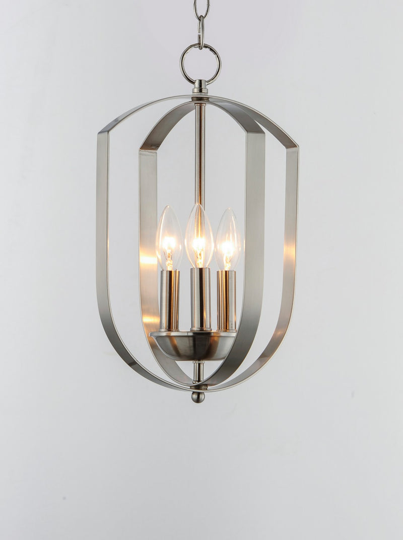 Maxim 10033SN Three Light Chandelier, Satin Nickel