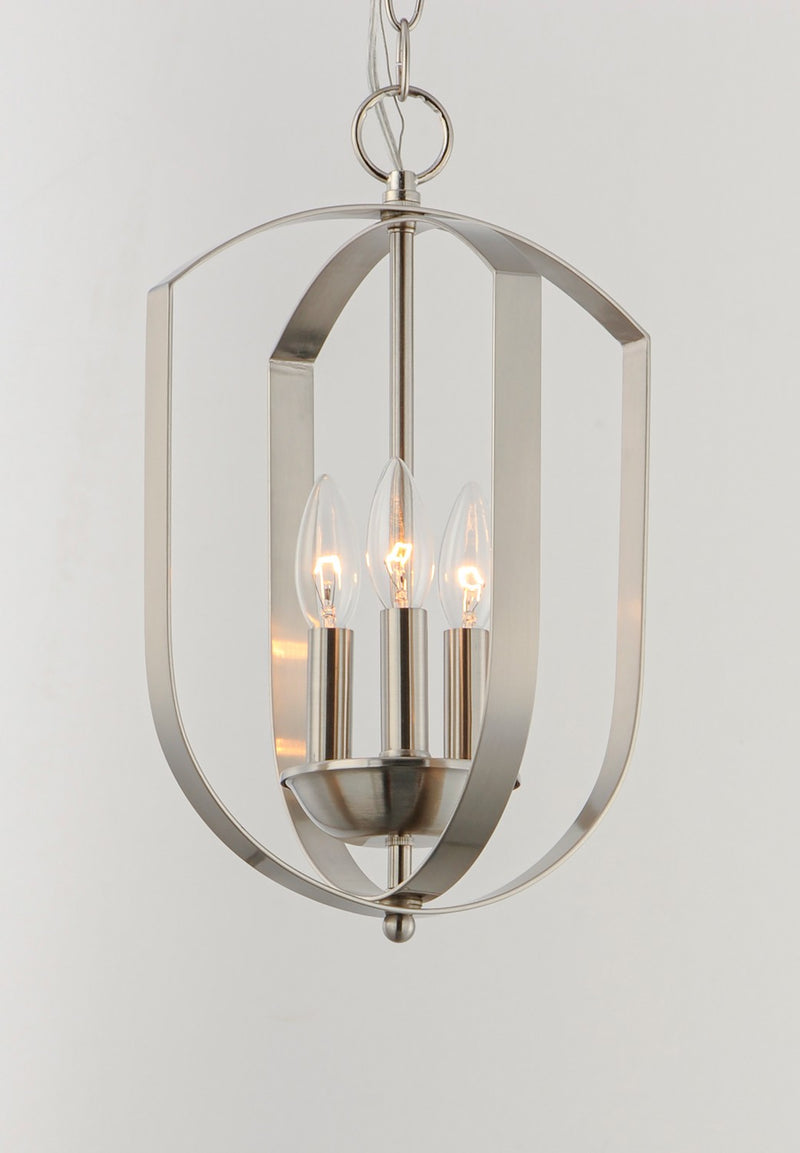 Maxim 10033SN Three Light Chandelier, Satin Nickel