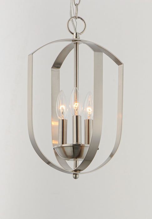 Maxim 10033SN Three Light Chandelier, Satin Nickel