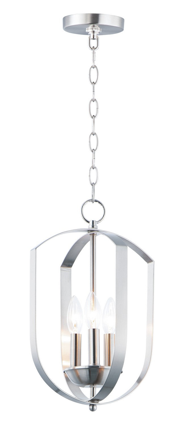 Maxim 10033SN Three Light Chandelier, Satin Nickel