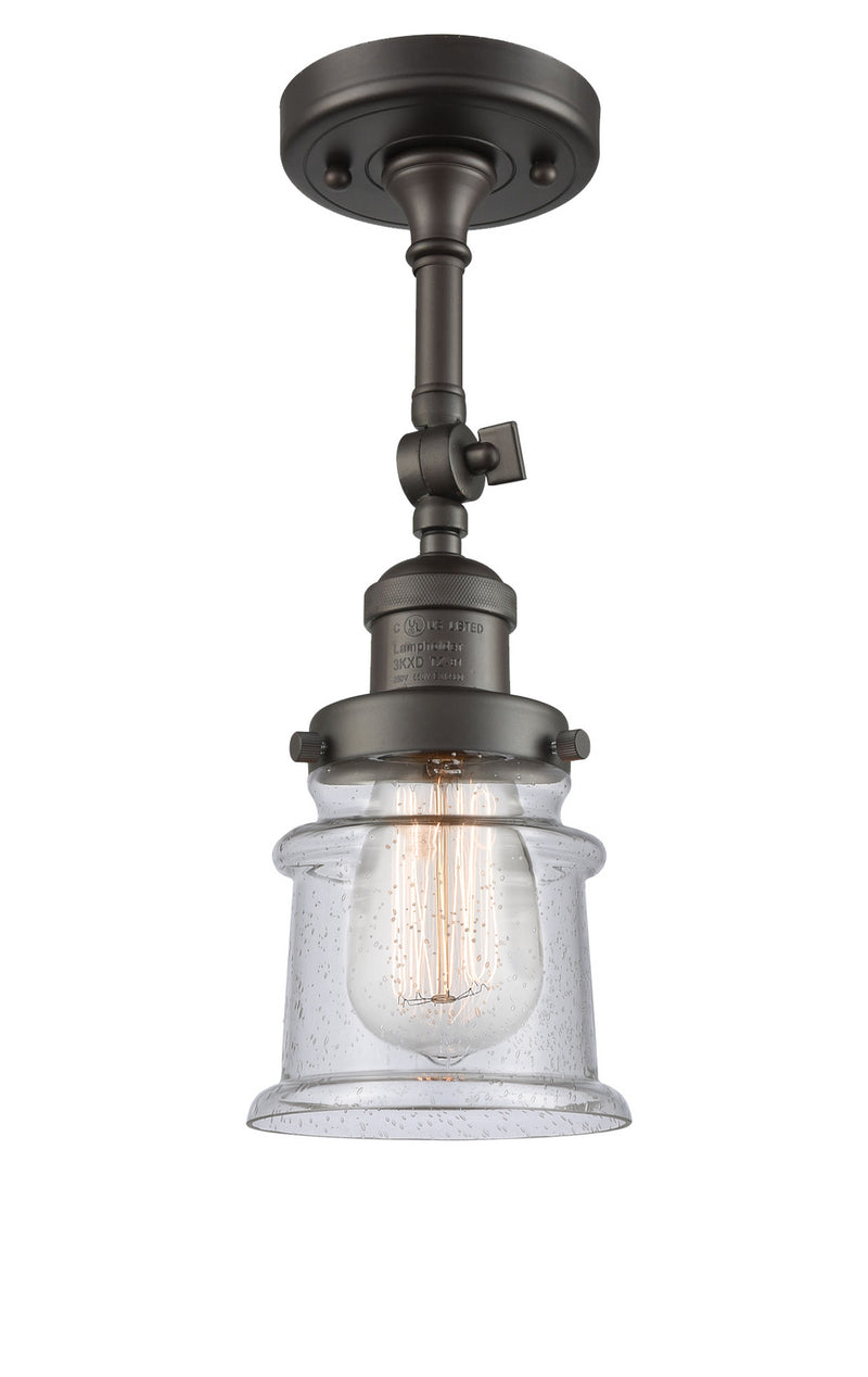 Innovations 201F-OB-G184S One Light Semi-Flush Mount, Oil Rubbed Bronze