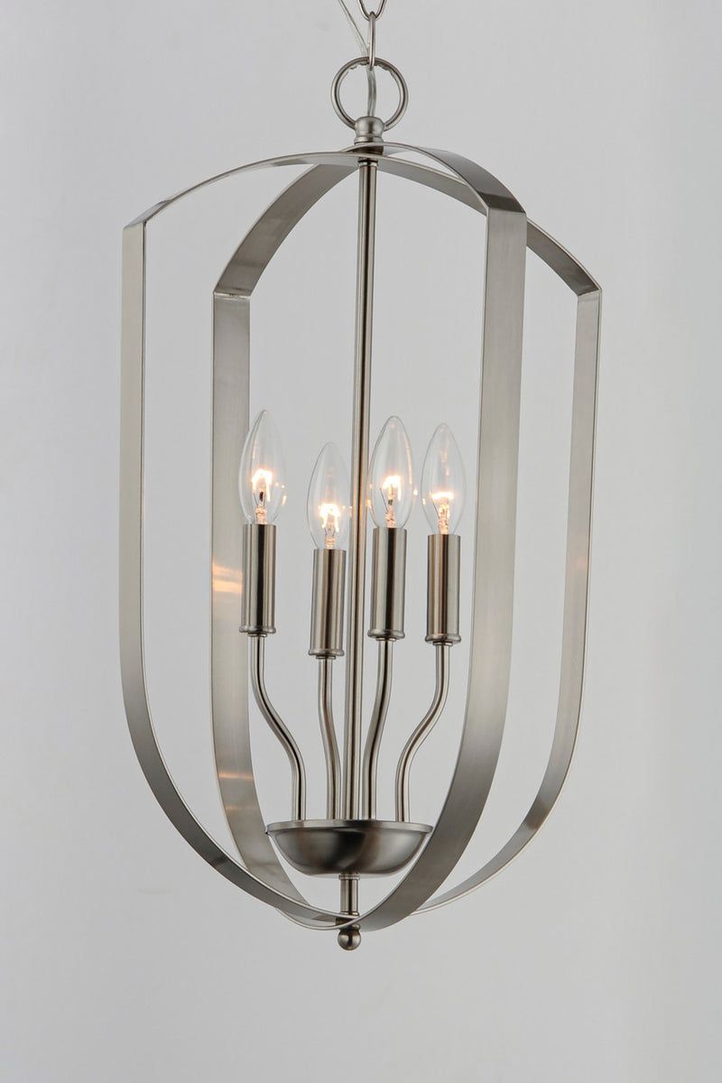 Maxim 10034SN Four Light Chandelier, Satin Nickel