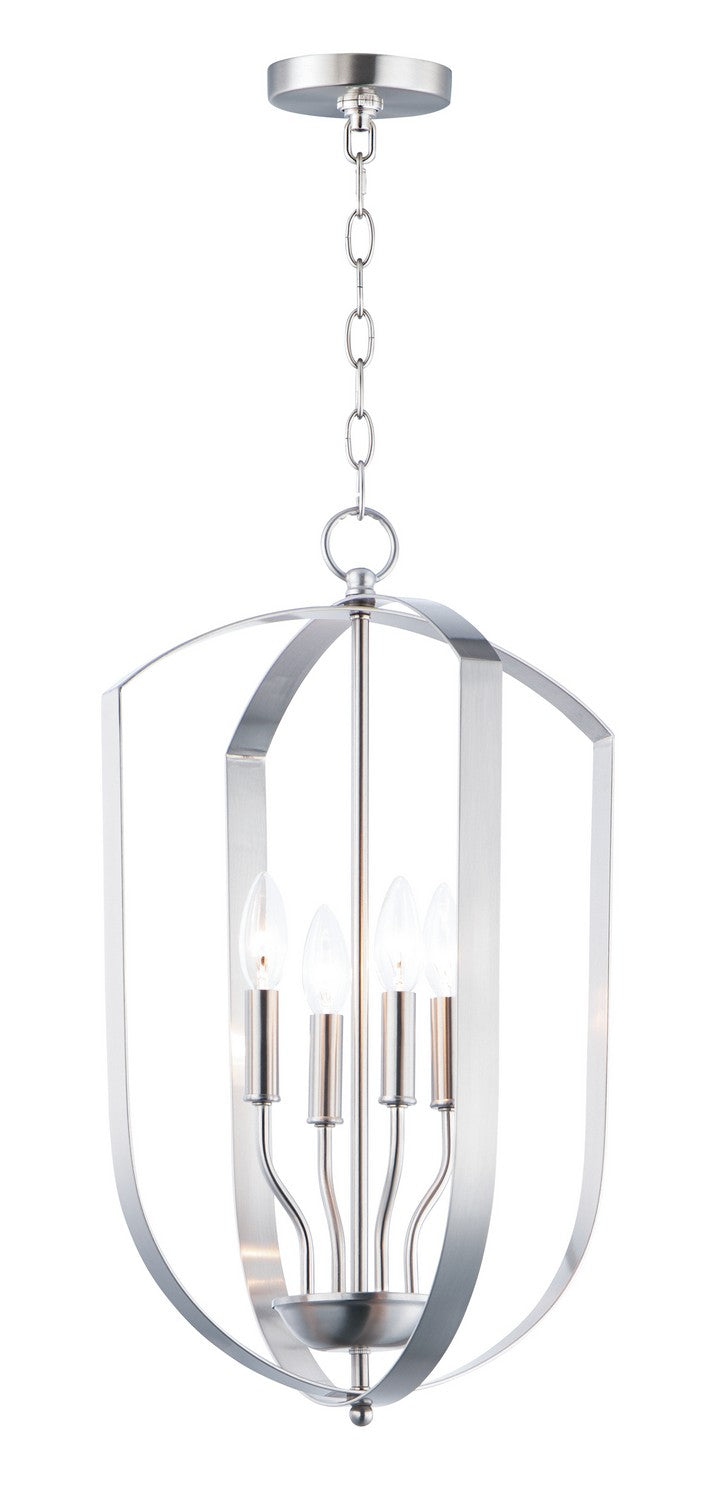 Maxim 10034SN Four Light Chandelier, Satin Nickel