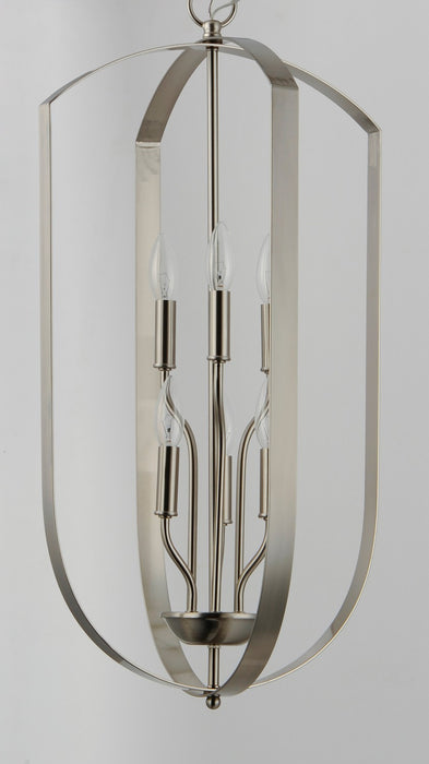 Maxim 10039SN Six Light Chandelier, Satin Nickel