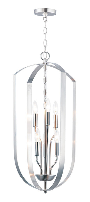 Maxim 10039SN Six Light Chandelier, Satin Nickel