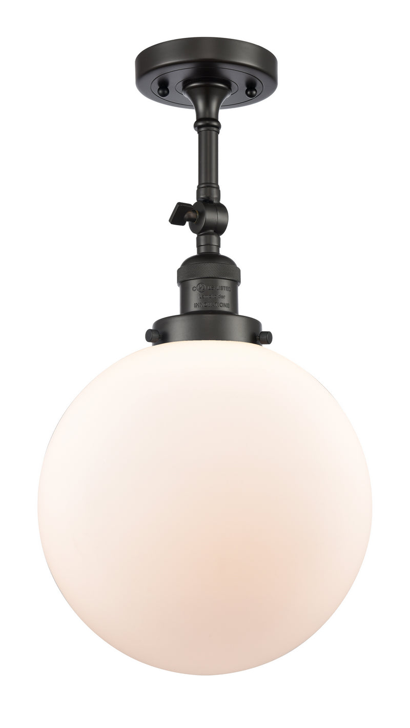Innovations 201F-OB-G201-10 One Light Semi-Flush Mount, Oil Rubbed Bronze