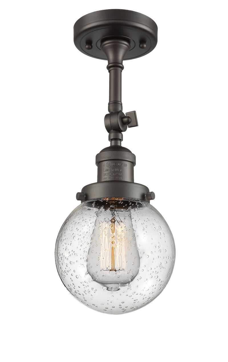 Innovations 201F-OB-G204-6 One Light Semi-Flush Mount, Oil Rubbed Bronze