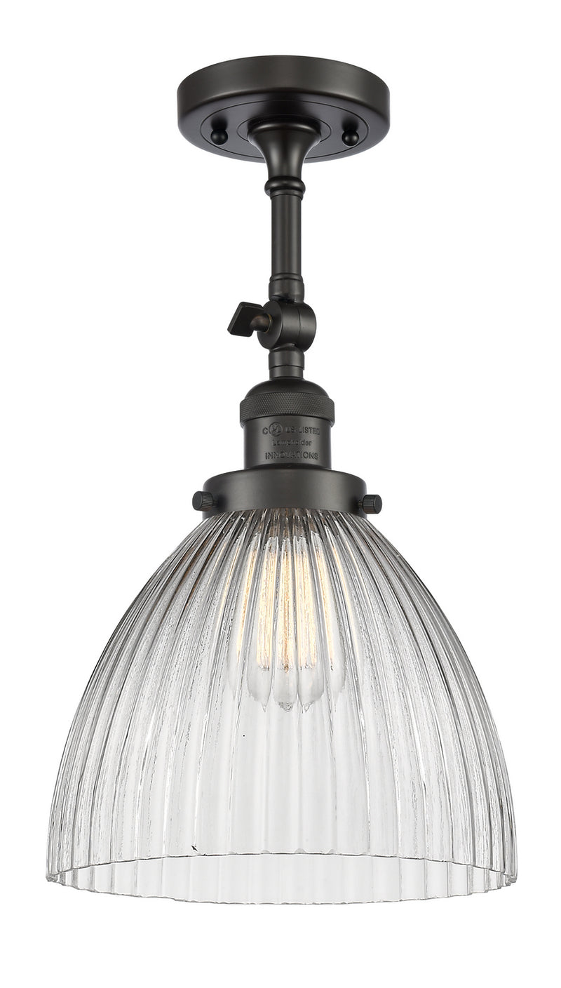 Innovations 201F-OB-G222 One Light Semi-Flush Mount, Oil Rubbed Bronze