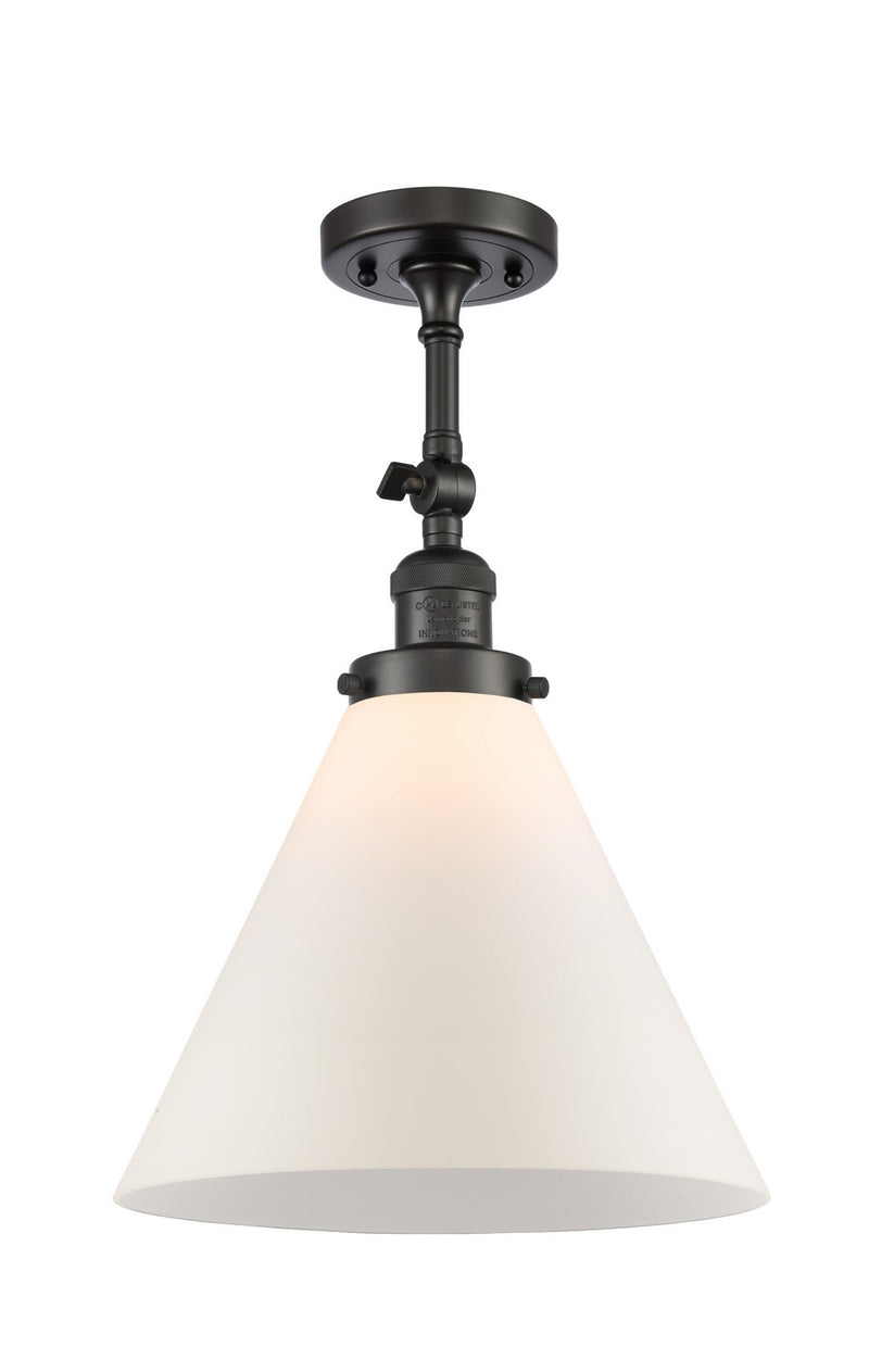 Innovations 201F-OB-G41-L One Light Semi-Flush Mount, Oil Rubbed Bronze