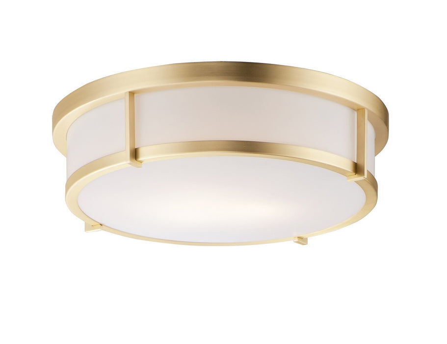 Maxim 10270WTSBR Three Light Flush Mount, Satin Brass